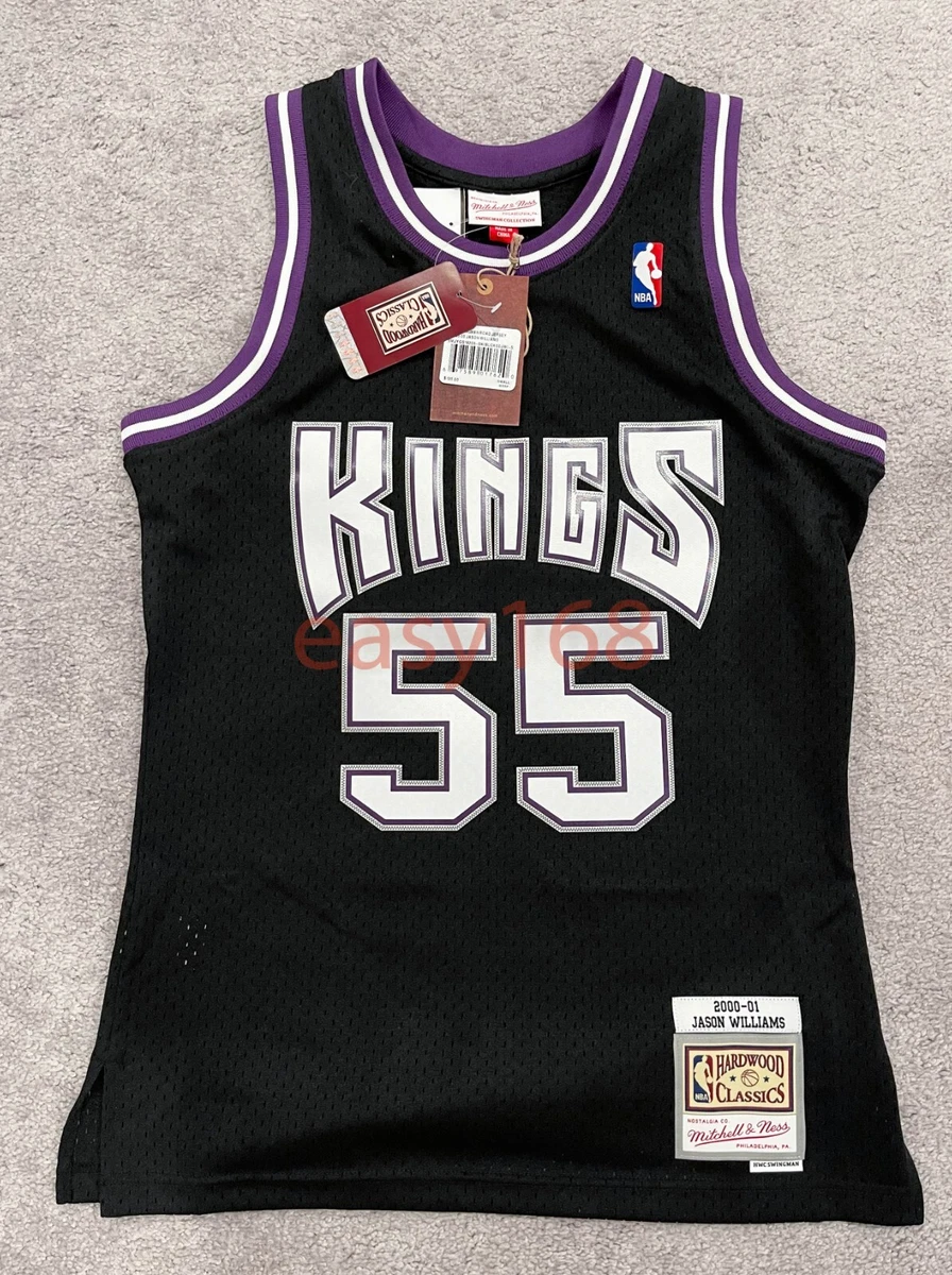 Men's Mitchell & Ness Jason Williams Black Sacramento Kings Hardwood Classics Swingman Jersey