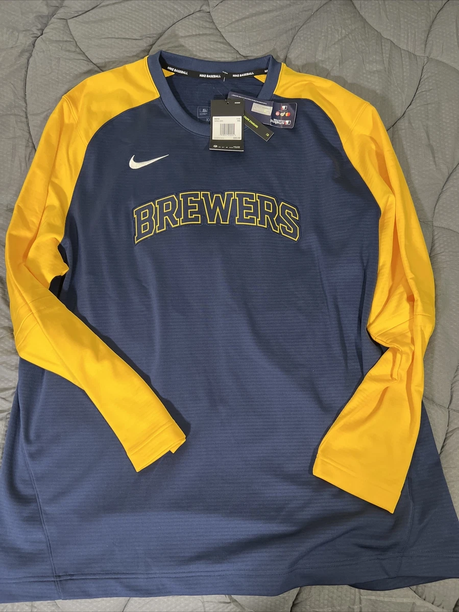 New men’s Nike baseball 2XL Milwaukee brewers long sleeve shirt $80 value