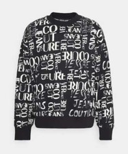 VERSACE JEANS COUTURE ALL OVER LOGO PRINT SWEATSHIRT.
