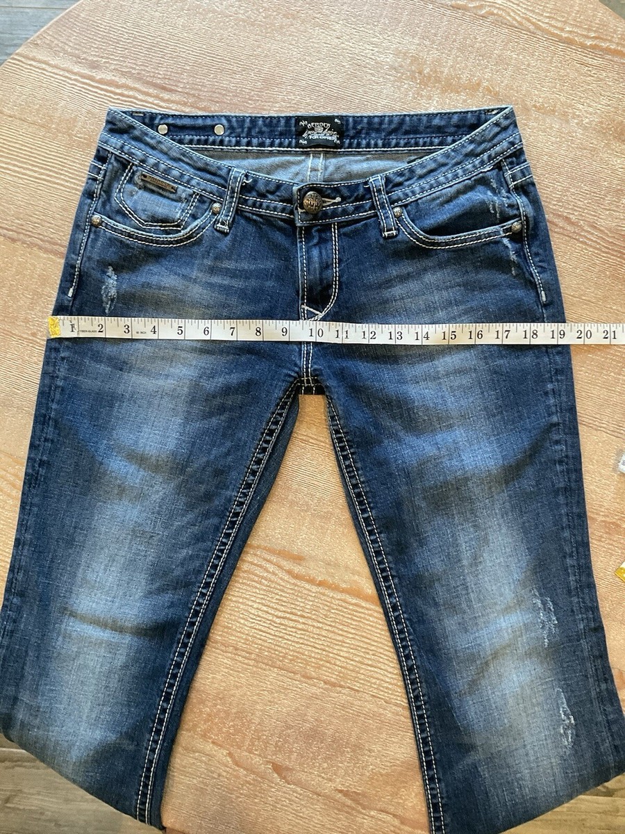 Express Jeans Size 8R Rerock Stretch Bootcut Studded Distressed