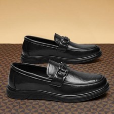 Men's Leisure Spring Autumn Chains Pump Work Pull On Flat Business Oxfords Shoes