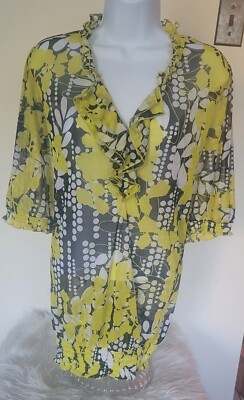 Lane Bryant Top. Black, Sunflower & White. Size 18/20