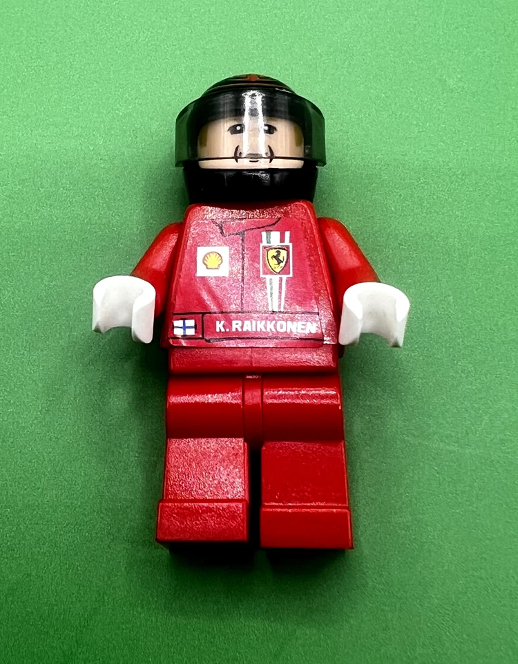 Lego F1 Ferrari K. Raikkonen Racers minifigura 8168 Fórmula Uno coche piloto de carreras Foto 2 de 4