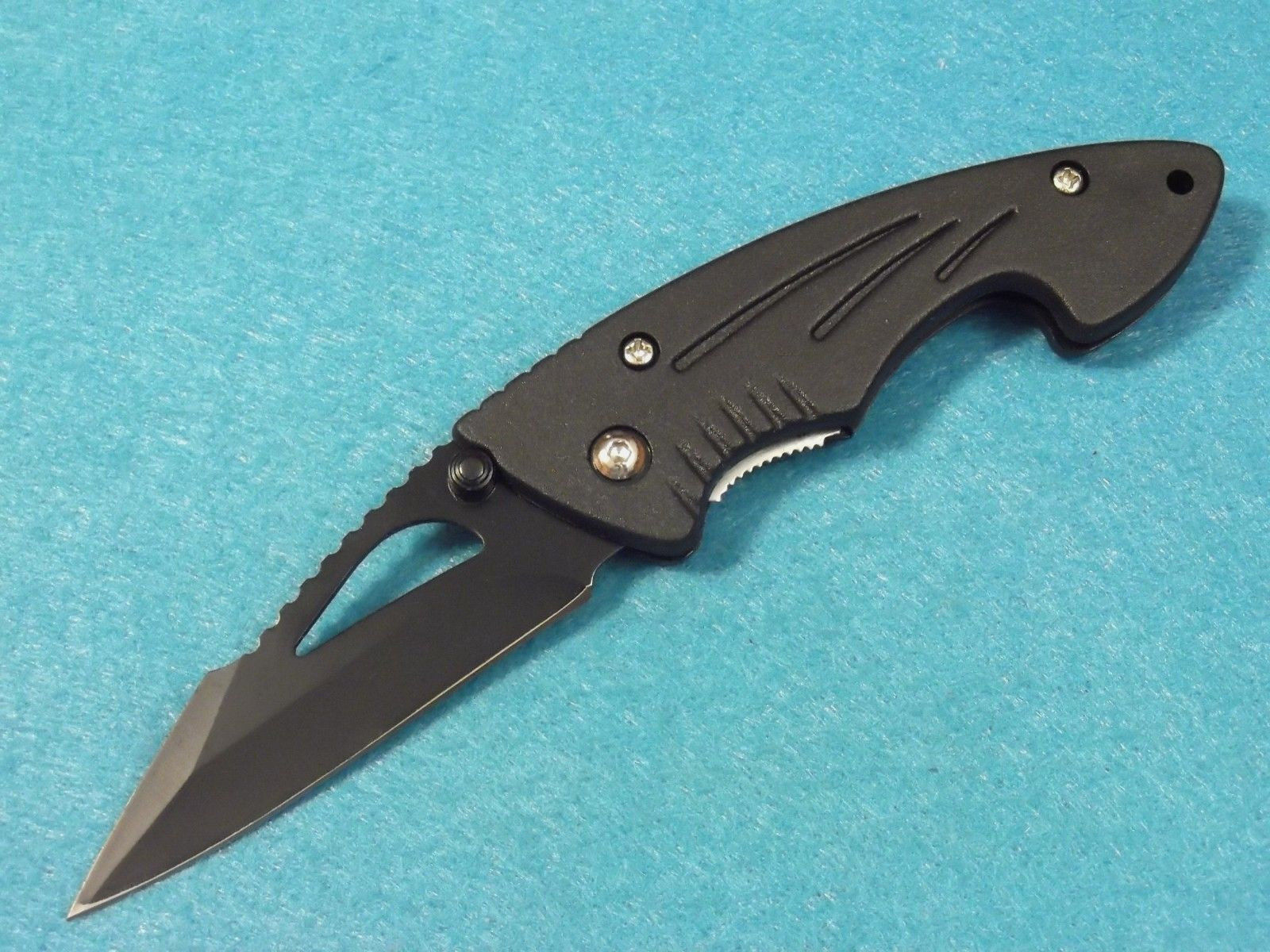 BLACK SHADOW 210426 straight edge inerlock knife with pocketclip 4 1/2" closed 