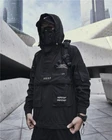 Niepce Combat Tactical Jacket Streetwear Windbreaker Matte Black Coat with Hood