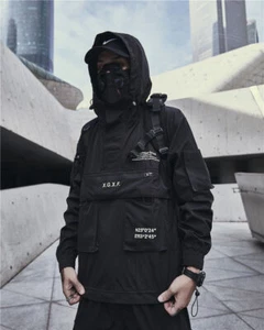 Niepce Combat Tactical Jacket Streetwear Windbreaker Matte Black Coat avec capot