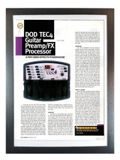 DOD Tec4 Guitar Preamp Multi-Effects FX - Vintage Framed Guitar Magazine Page