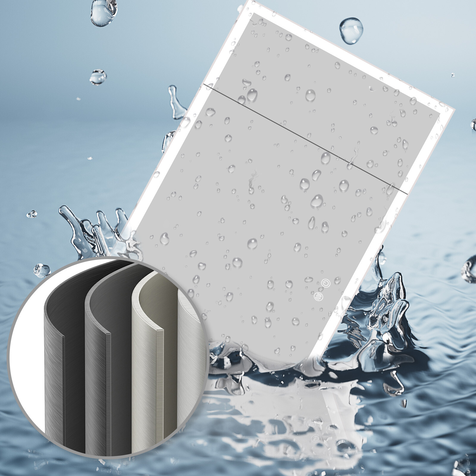 Lighted Medicine Cabinet with Mirror Wall Mounted Bathroom Cabinet LED Lights