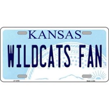 Kansas Wildcats Fan License Plate Metal Sign Plaque Car Truck Wall Home Decor