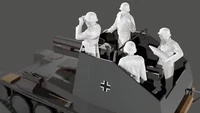 WWII German Army 15cm Self Propelled Gun Crew - 5 Figure Set