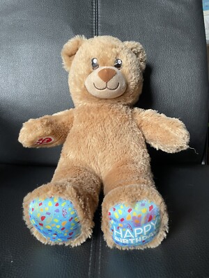 BUILD A BEAR WORKSHOP TEDDYBÄR MIT HAPPY BIRTHDAY AUF DEM FUSS GESCHENK