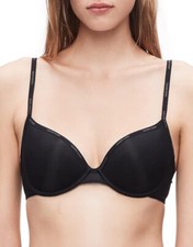 Calvin Klein Women's Sheer Marquisette Demi Lightly Lined Bra-Color:Black-32D