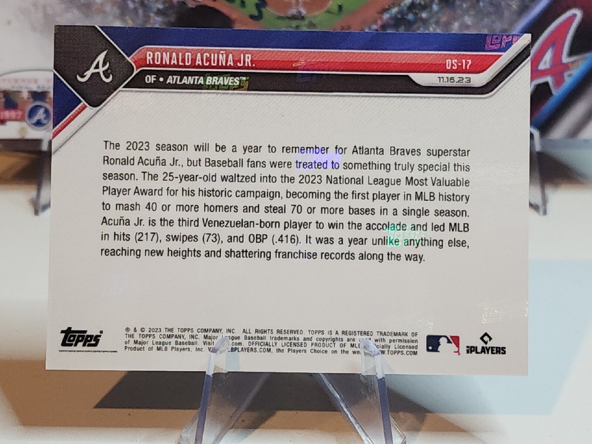2023 Topps Now Ronald Acuna Jr NL MVP #OS-17 | eBay