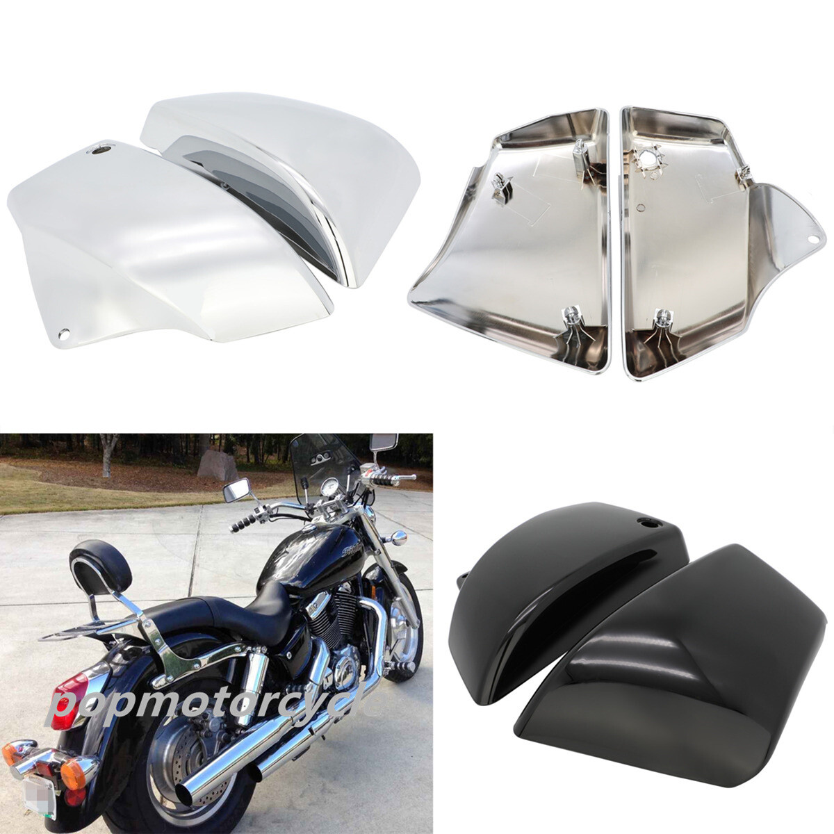 Gloss Black Battery Side Cover Fit For Honda Shadow ACE 1100 VT1100C2 1995-2000