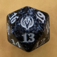 Magic The Gathering STRIXHAVEN SILVERQUILL BLACK D20 SPINDOWN DICE DIE New MTG