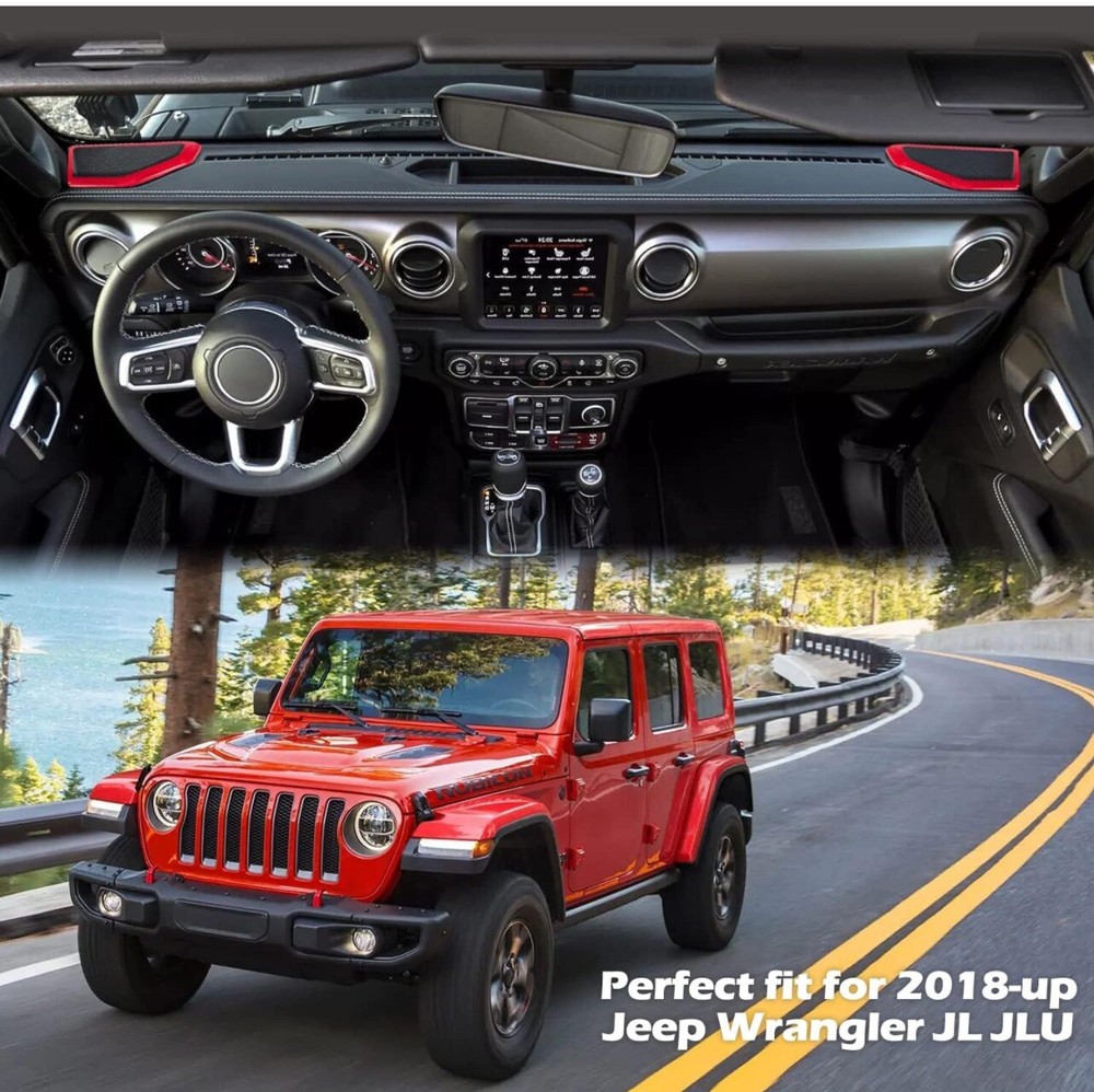 2x A Pillar Stereo Speaker Cover Trim Accessories Jeep Wrangler Red