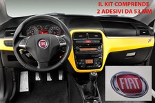 2 STICKERS RESINATO 3D 53 MM VOLANTE LOGO FIAT GRANDE PUNTO EVO PANDA BRAVO 500 