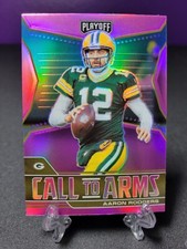 Aaron Rodgers 2021 Panini Playoff Football Pink Prizm Card Call To Arms Packers