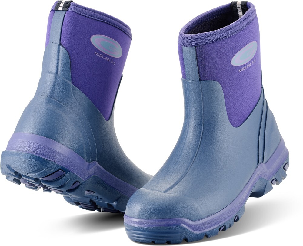 Grubs Damen Gummistiefel Midline Mid Height Wellies Purple UK