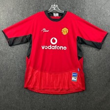 Vintage Manchester United Soccer Jersey Men's XL Red Vodafone Football Fulmen