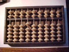 Vintage 9 row Wooden Abacus Calculating Tool Calculator