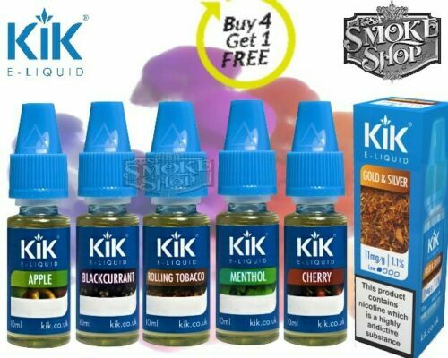 KIK Vape E-Liquid NIC SALT | 10ml | 10 Flavours | 20mg | 5 & 10 Packs |  NEW!!