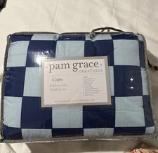 Pam Grace 13-piece Color block Crib Set, Quilt, Fitted Sheet, Fleece Blanket NOS
