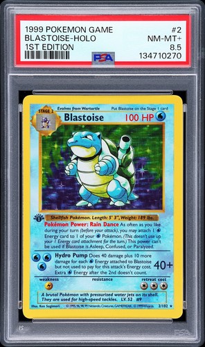 Blastoise (1st Edition) graded PSA 8.5 for sale on eBay