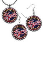 Indiana Fever Earrings and necklace set great gift silver color set
