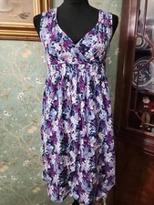 NWO Ann Taylor LOFT Dress Size XS X-Small BLUE PINK PURPLE WHITE Cotton Stretch 