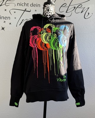 Much More Jumper, Size S, Black, Neon Vibrations, Mens, Hooded, Excellent!