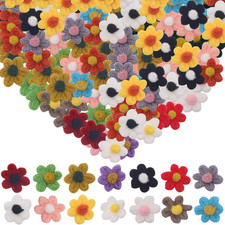 60Pcs Crochet Flowers Craft Sewing Crocheted Flowers Appliques Embellishments...