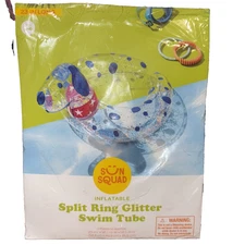 Sun Squad Split Ring Glitter Swim Tube Puppy Dog Float NEW