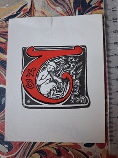 19/20th cent American EX LIBRIS BOOKPLATE N B Tarkington?