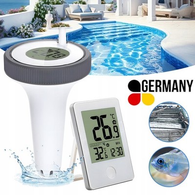 infactory Digitales Teich- & Pool-Thermometer, Funk-Empfänger, LCD-Display, IP67