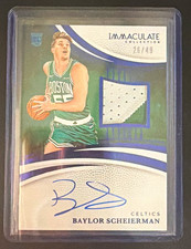 2024-25 Panini Immaculate - Rookie Patch Auto Baylor Scheierman #115 Blue /49 
