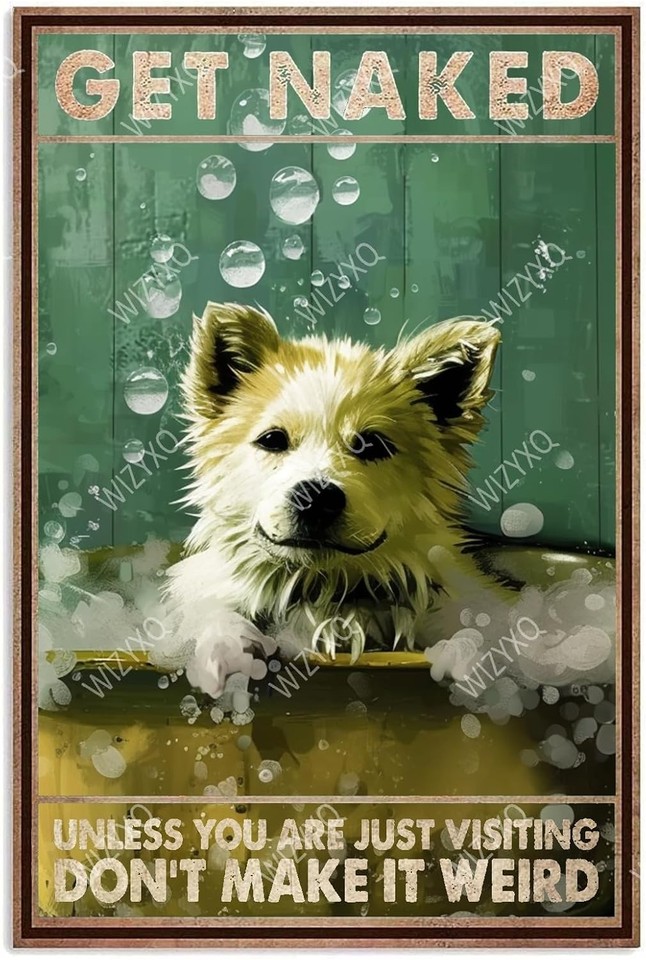 Targa In Metallo Divertente 20x30 Cm - Scotch Terrier Con Scritta Umoristica Per Bagno E Casa - Retrò