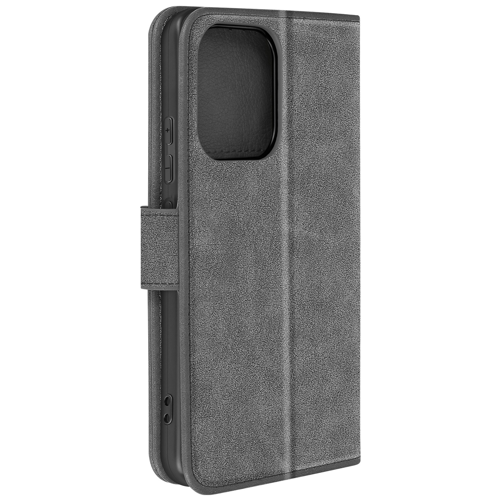 Étui portefeuille Xiaomi Redmi Note 13 4G Avizar en cuir synthétique premium gris