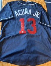 RONALD ACUNA JR. Signed Autographed Custom #13 Atlanta Braves JERSEY JSA COA