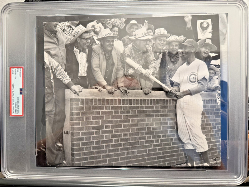 Chicago Cubs Ernie banks Type 1 Photo PSA Slabbed 1958 MVP Season HOF Mr. Cub