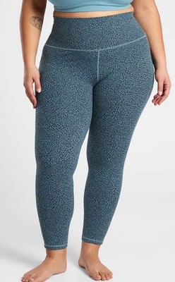 Athleta Salutation Stash II Pocket Textured 7/8 Tight Blue Black Plus Size 3X