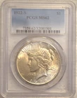 1922-S PCGS MS 62 Peace Silver Dollar   Bright White
