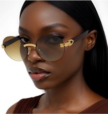 Luxury Sunglasses Women Sunglasses Lady Shades Female Glasses Rimless Oval Chic