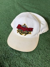 Vintage 90's Snap On Racing Snapback Hat Cap White Embroidered Adjustable FLAWS