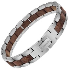 Holzwerk PINNSEE Damen Herren Holz & Edelstahl Armband Gliederarmband silber