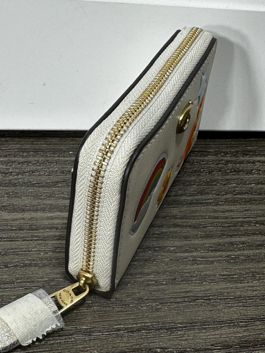 Coach Essential Small Zip Around Card Case With Sticker Print