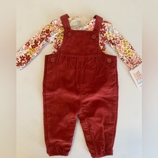 Carter's Red Corduroy Overalls and Floral One-Piece NWT 3M