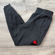 Champion Boys Charcoal Gray Fleece Jogger Sweatpants Script Logo Size Medium M