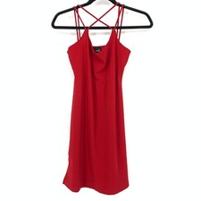 Vintage Formula X 90s Mini Dress Womens Size Small Red Criss Cross Straps
