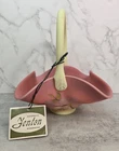 Fenton Uranium UV Glass Baskets Dogwood Burmese Ruffled Hand Painted Flower